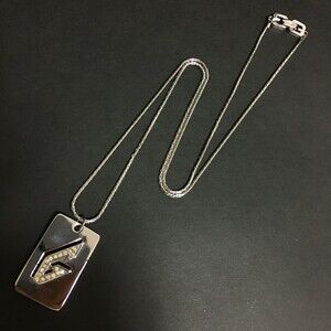 Givenchy G Logo Plate Rhinestone Silver #192678G34